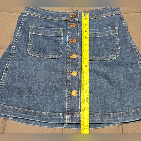 Madewell Stretch A-Line Mini Skirt In Salisbury Wash: Patch Pocket Women's Sz 0 - Picture 12 of 13
